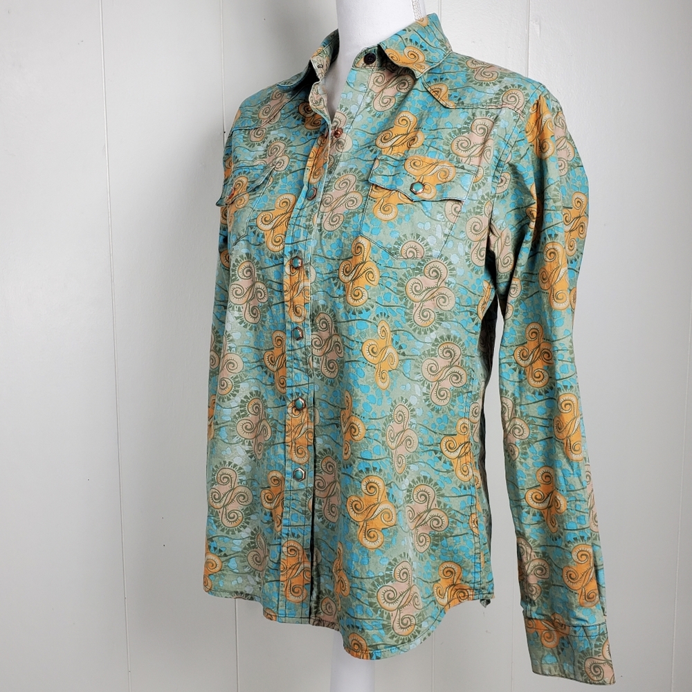 Walls Ranch wear western Cowgirl Rodro Queen  button front shirt Size Medium - Picture 2 of 12